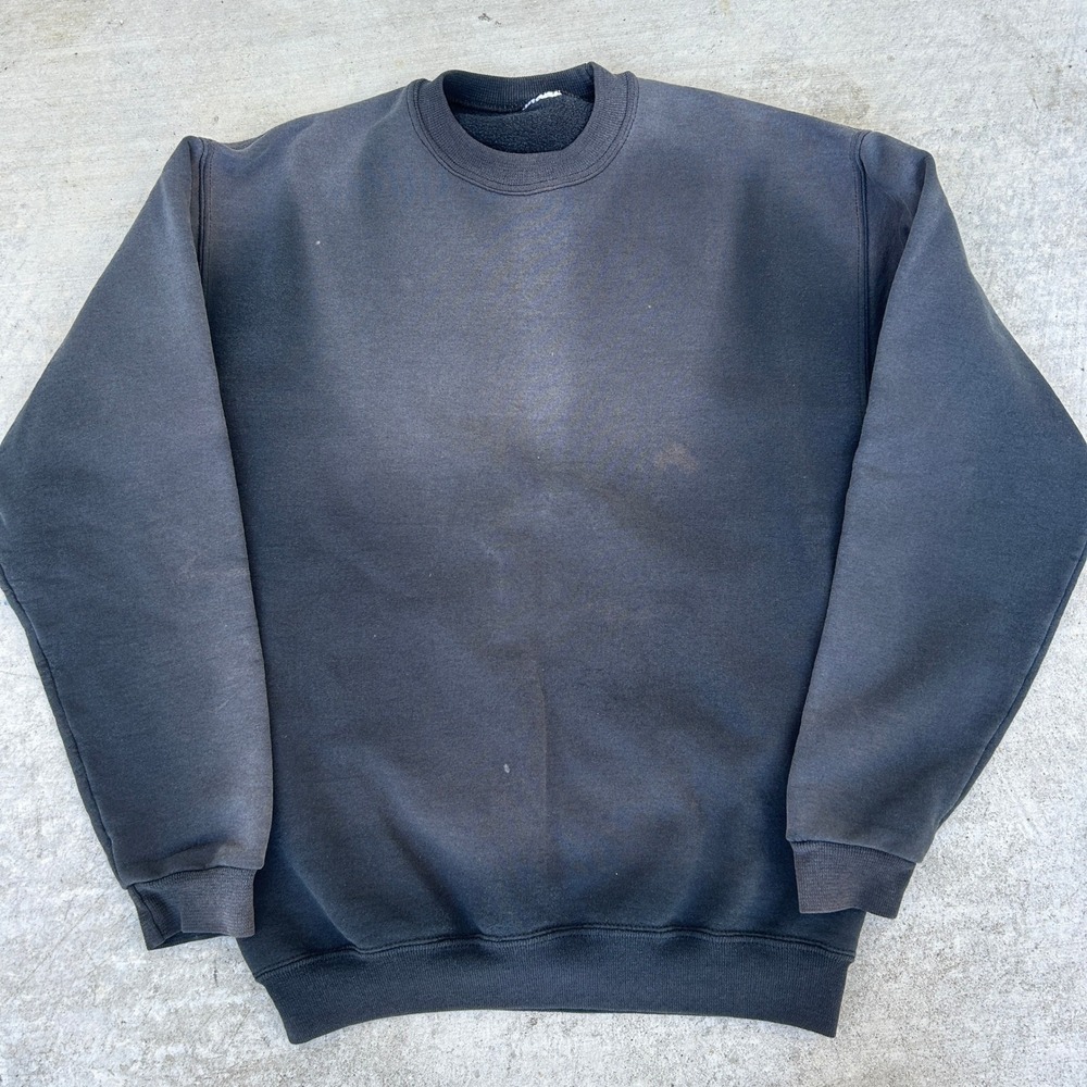 Vintage 80s faded Black Crewneck Sweatshirt XL Faded Grunge Sunfade 1980s